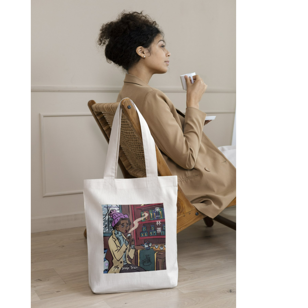 Organic Cotton Canvas Tote Winter Oolong Teahouse